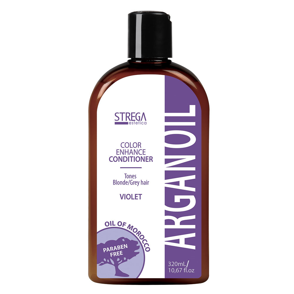 Strega Estetica Violet Argan Oil Conditioner - Color Enhance for Blonde/Grey Hair, Paraben-Free