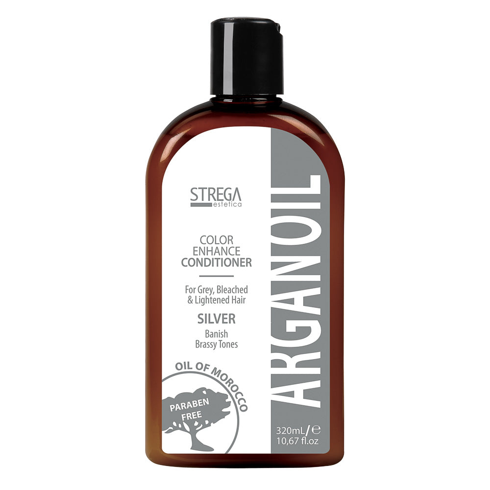 Strega Estetica Argan Oil Color Enhance Conditioner - Silver Toning for Grey & Bleached Hair, Paraben-Free